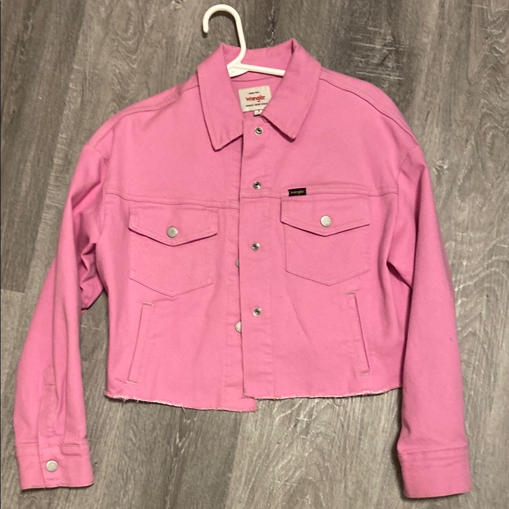 Wrangler Pink Jean Jacket Cropped Style